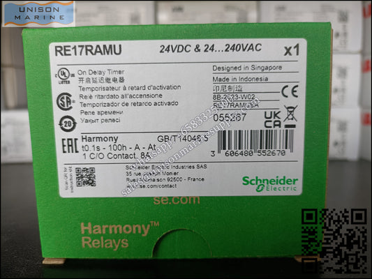 Schneider Harmony Timer Relays: RE17RAMU, On-delay timing relay / 1 s..100 h - 24..240V