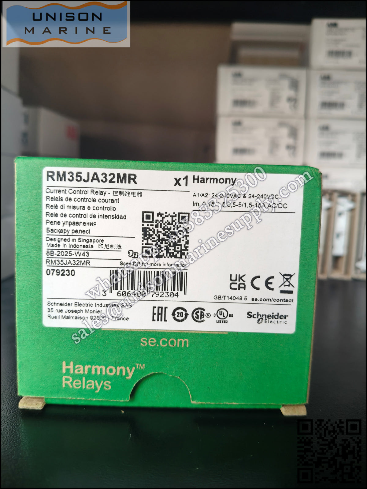 Schneider Harmony Control Relays: RM35JA32MR,5A 2CO, current control relay 0.15-15A, 24-240VAC/DC