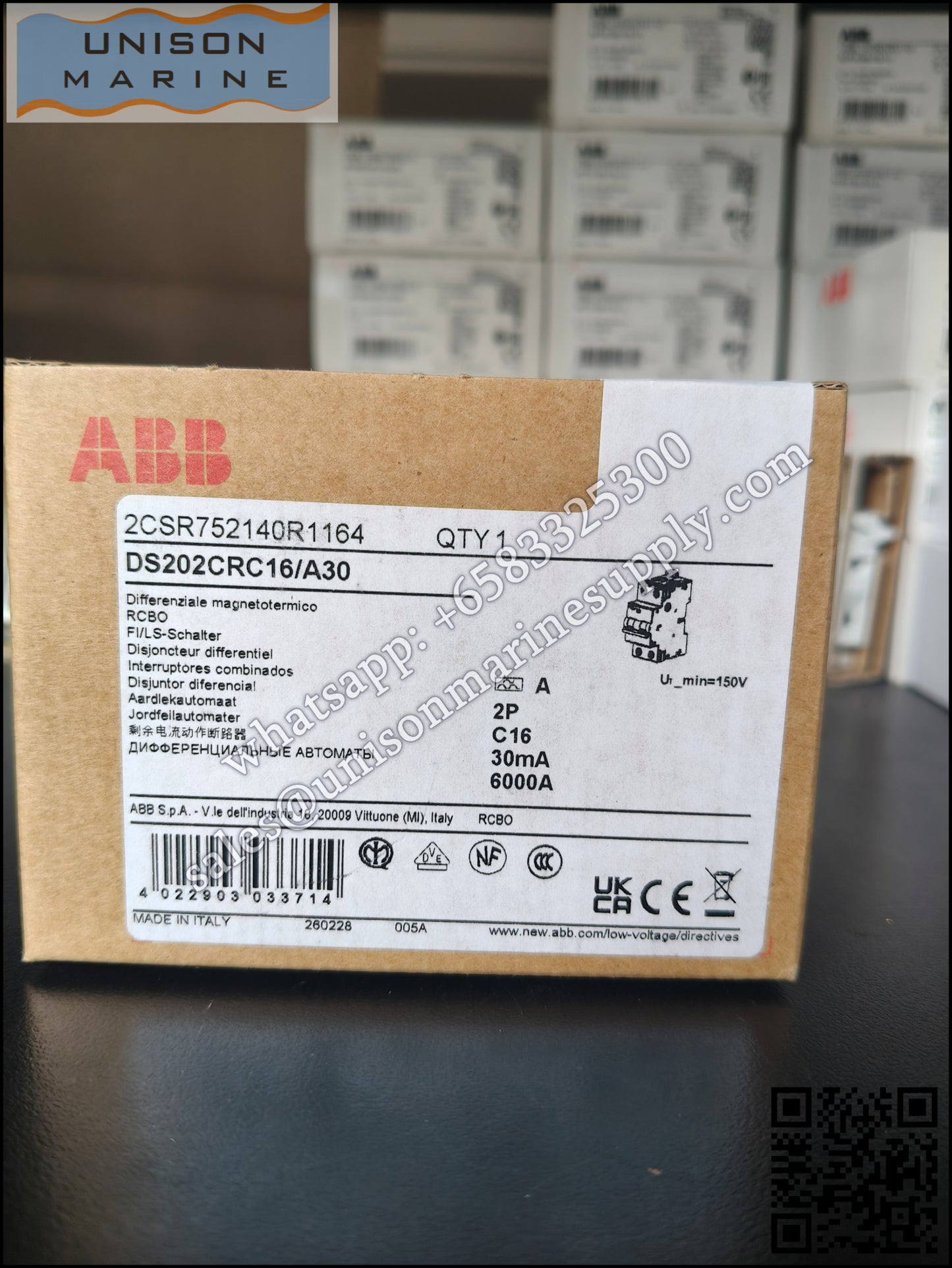 ABB Residual Current Circuit Breaker with Overcurrent Protection: DS202CRC16 A30, 2CSR752140R1164