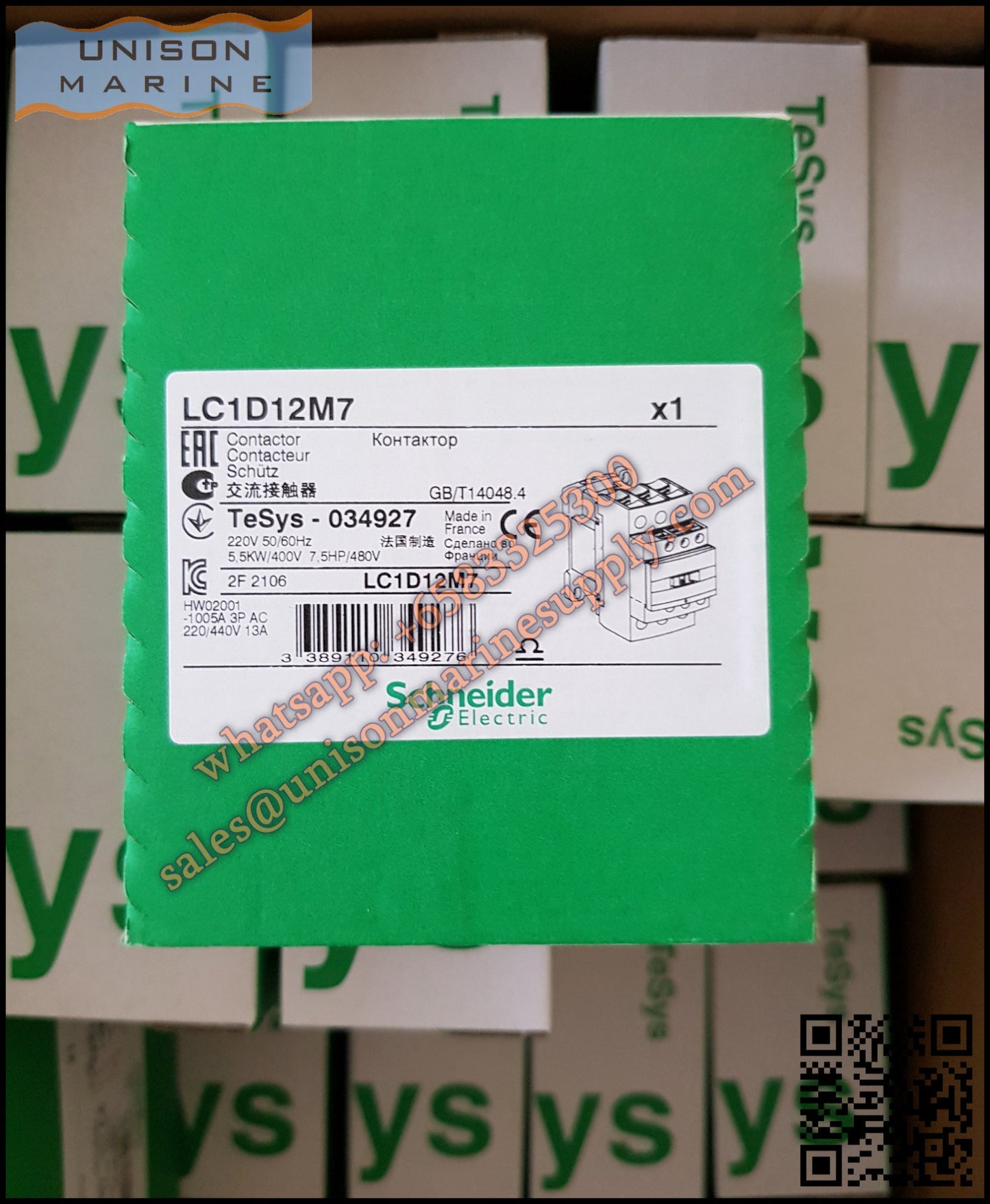 Schneider TeSys Deca Contactors : LC1D12M7