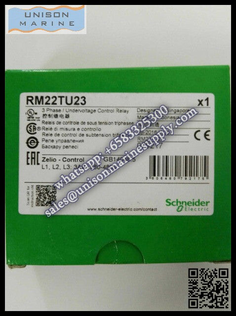 Schneider Harmony Control Relays: RM22TU23, undervoltage detection, 8A, 2 CO, 380-480VAC