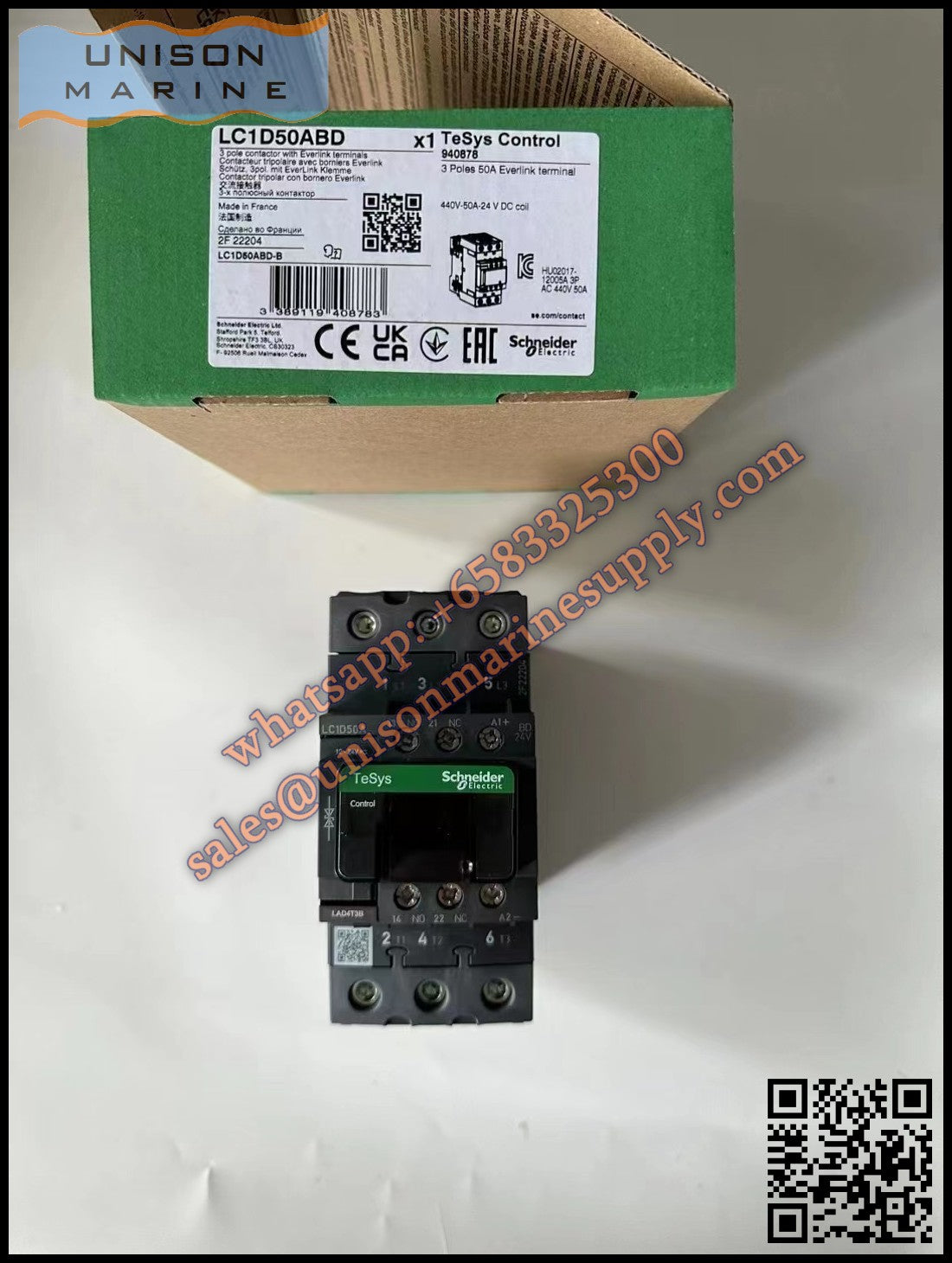 Schneider TeSys Deca Contactors : LC1D50ABD