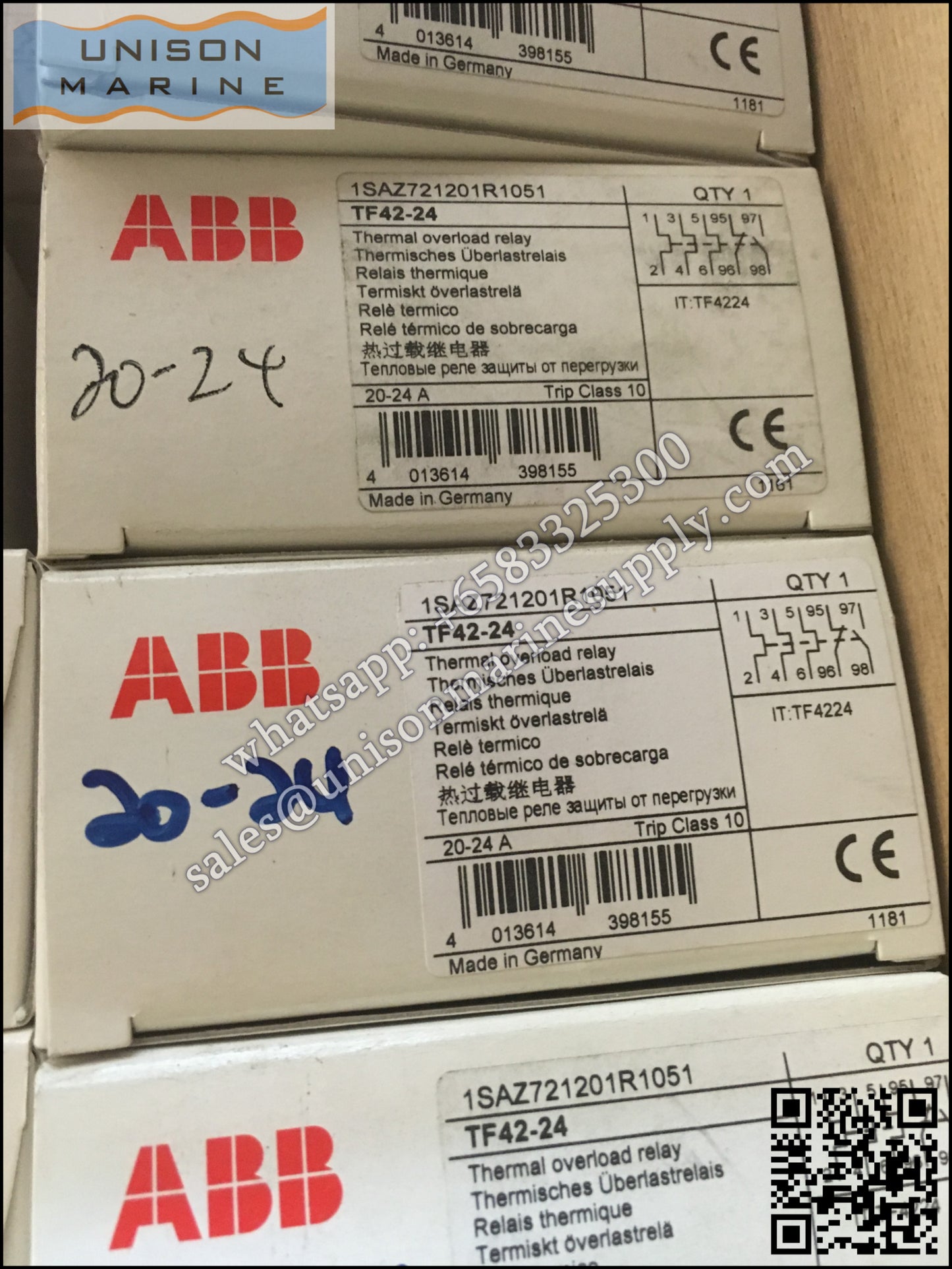 ABB Thermal Overload Relay 1 NO/1 NC:TF42-24（20...24A）,1SAZ721201R1051