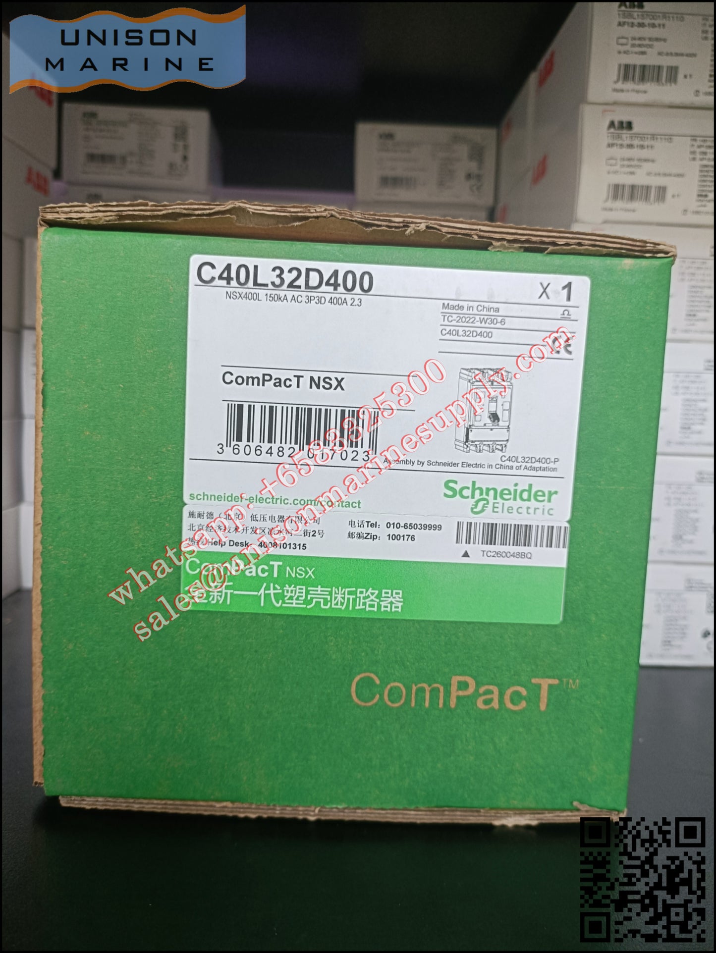 Schneider Electric circuit breaker  NSX400L 150kA AC 3P3D 400A Mic2.3, C40L32D400