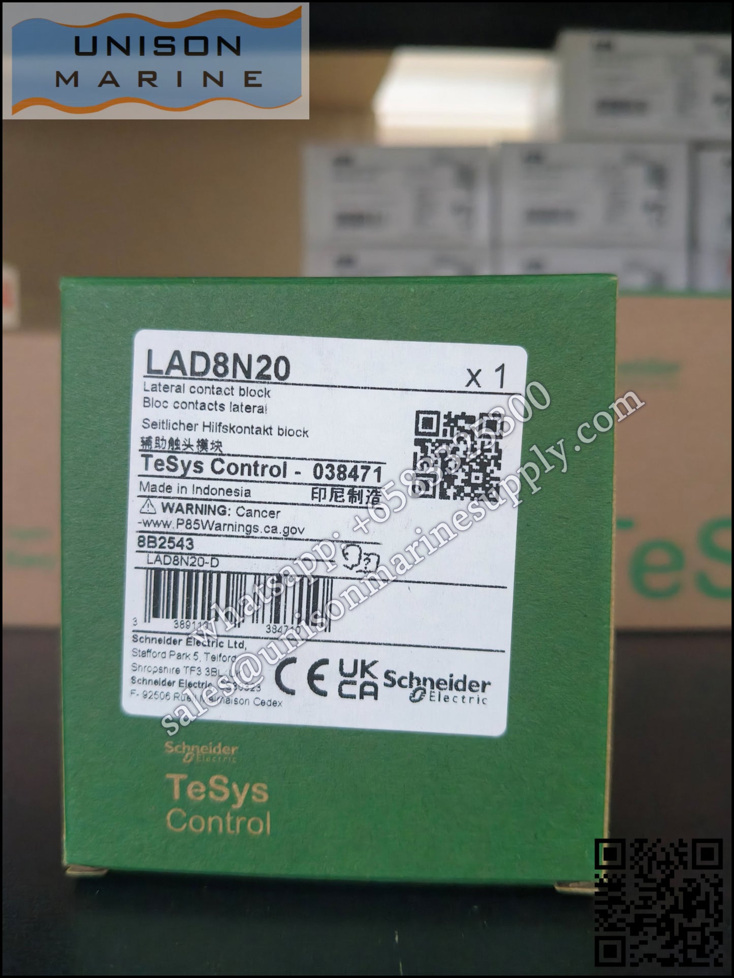 Schneider Auxiliary contact block TeSys Deca, LAD8N20 2NO