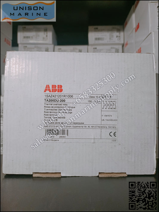 ABB Thermal Overload Relay 1 NO/1 NC:TA200DU-200（150...200A）,1SAZ421201R1006