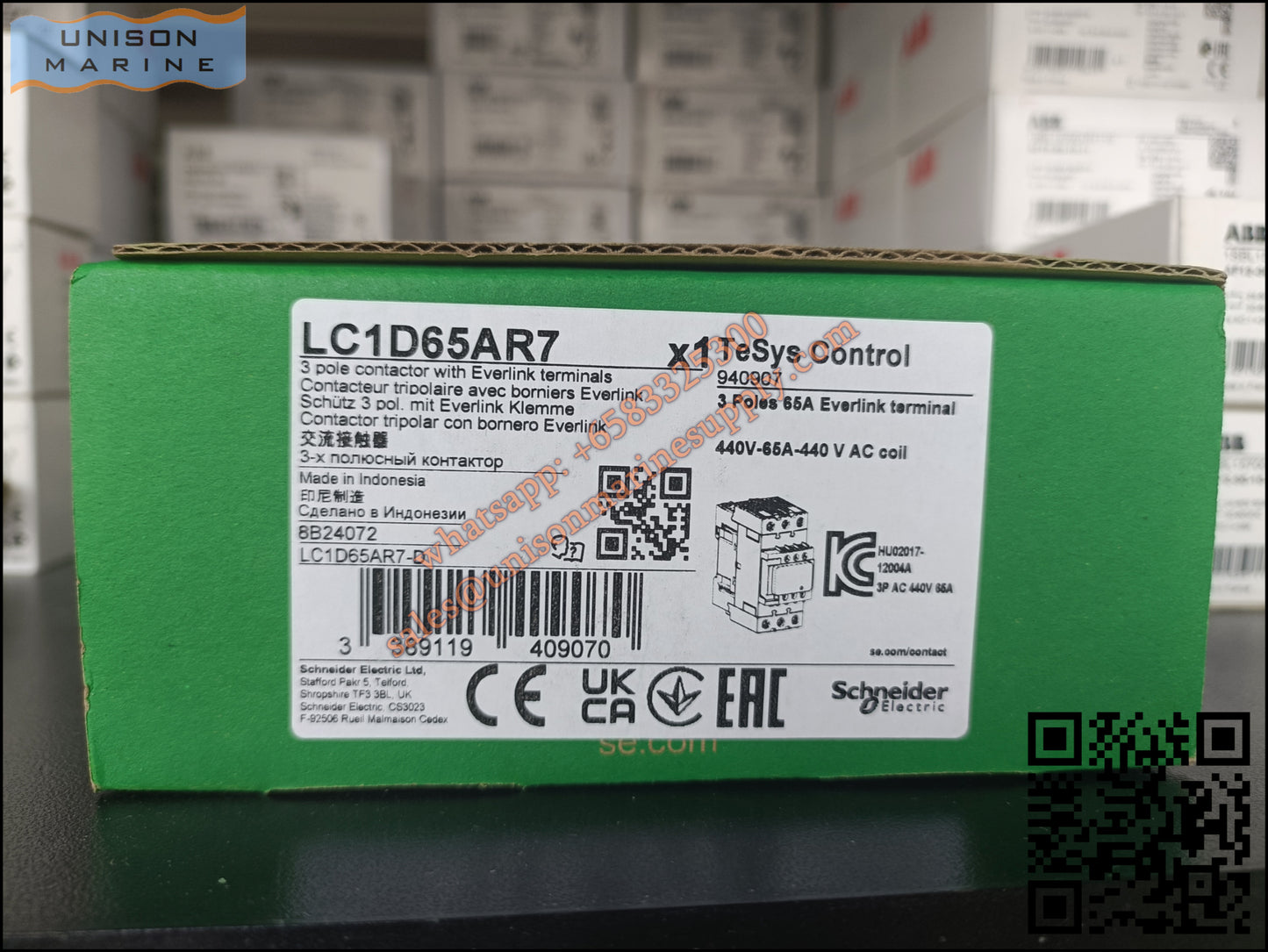 Schneider TeSys Deca Contactors : LC1D65AR7