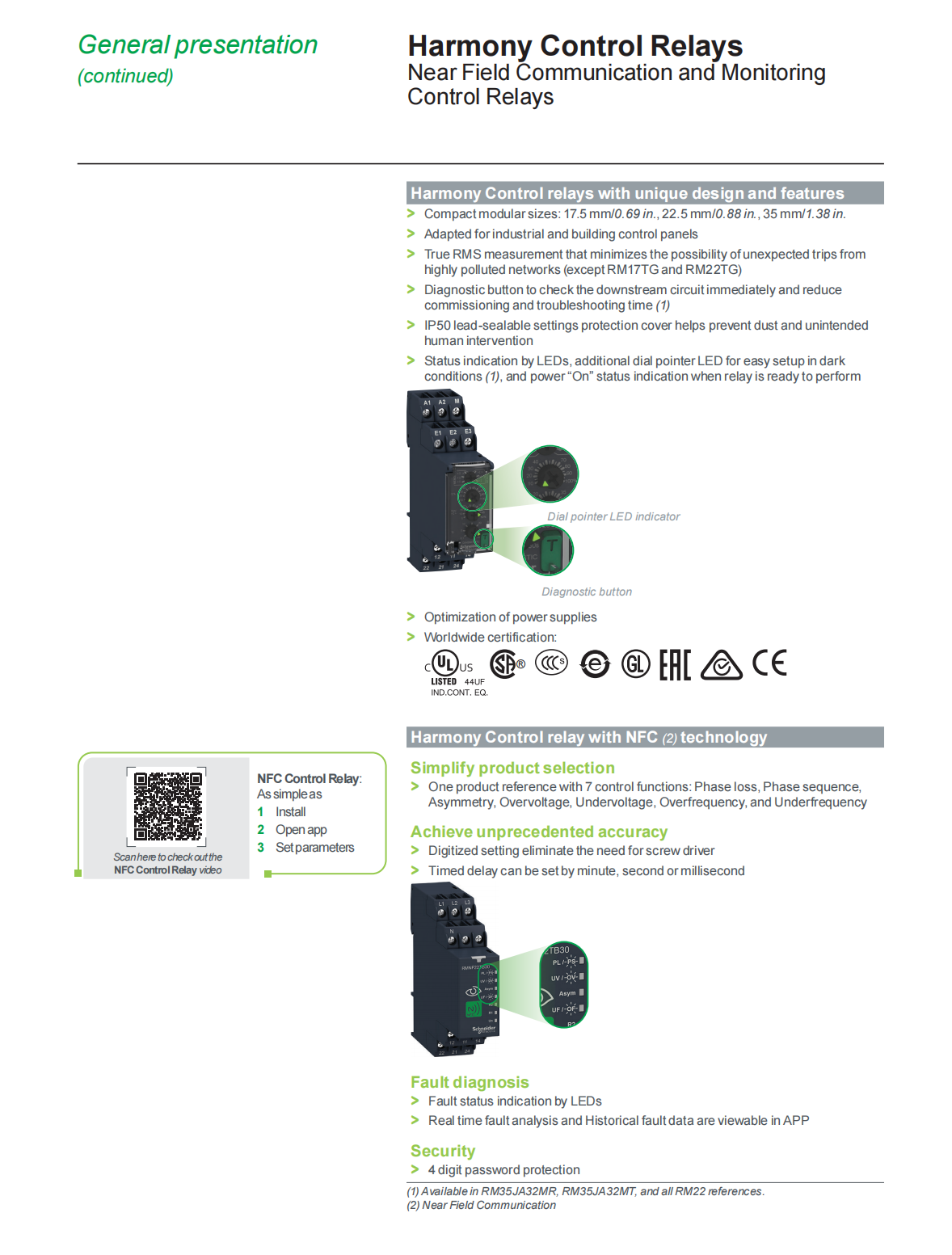 Schneider Harmony Control Relays: RM22TR33, 5A / 2CO / 380-480Vac