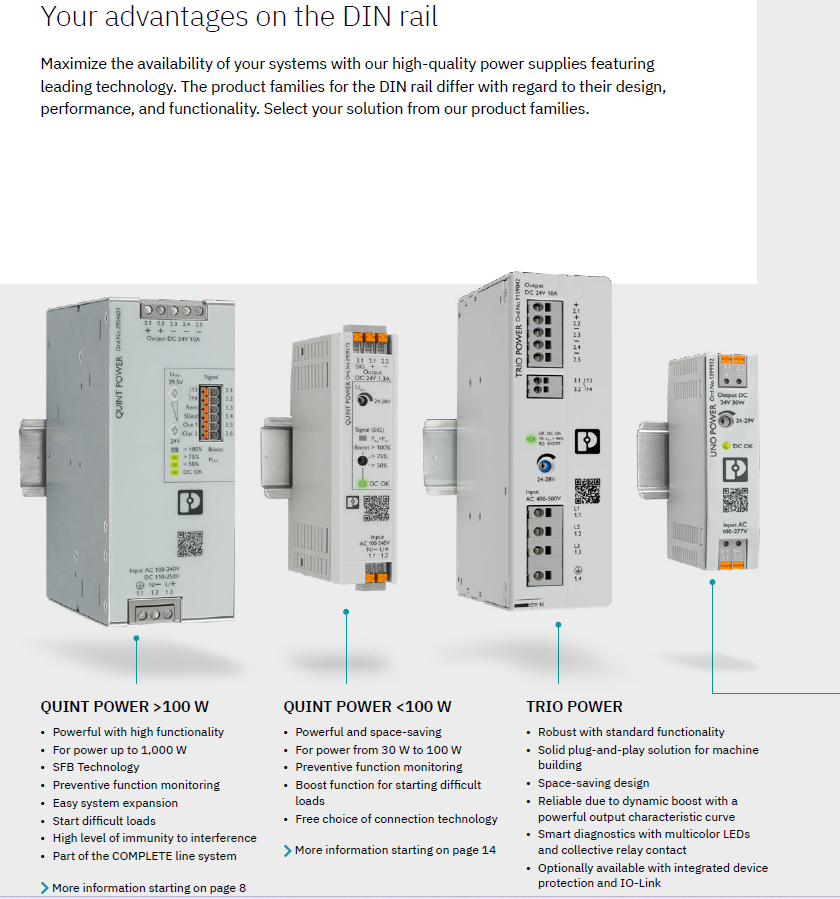 Phoenix Contact DIN Rail Power Supply：STEP-PS/ 1AC/24DC/2.5,2868651