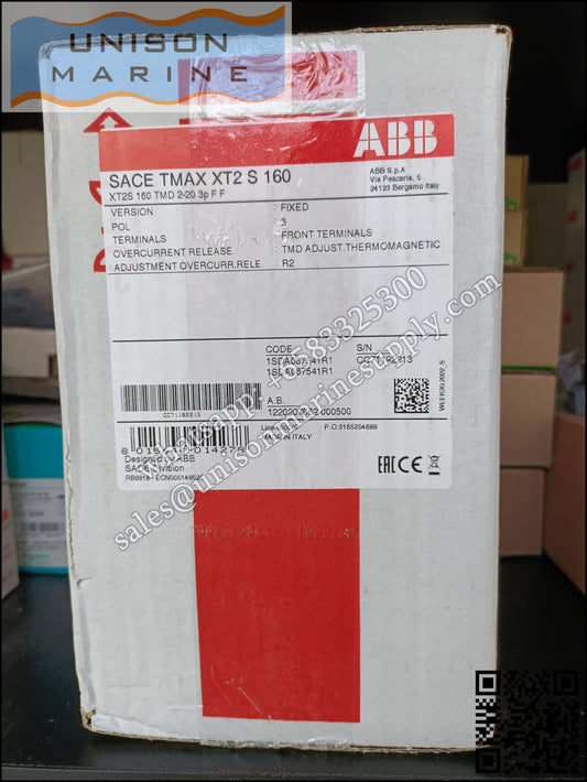 ABB SACE Tmax XT Circuit Breakers: XT2S 160 TMD 2-20 3p F F,1SDA067541R1