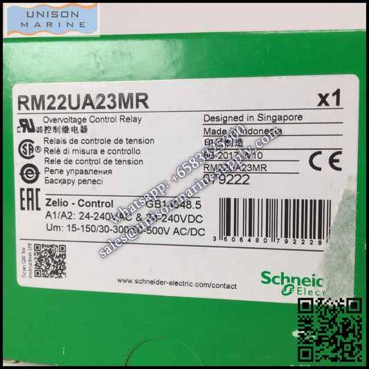 Schneider Harmony Control Relays:RM22UA23MR,8A 2CO,voltage control relay 15-500VAC/DC, 24-240VAC/DC