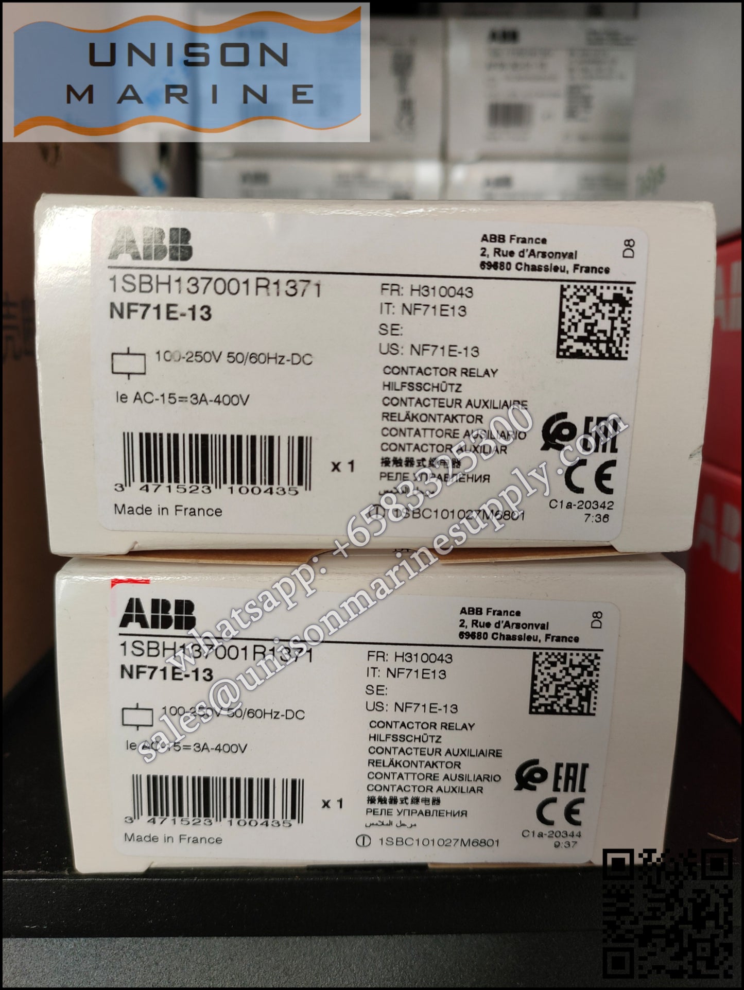 ABB Magnetic Contactors Relay :   NF71E-13 100-250V50/60HZ-DC, 1SBH137001R1371