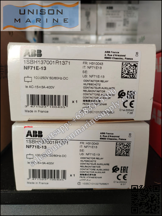 ABB Magnetic Contactors Relay :   NF71E-13 100-250V50/60HZ-DC, 1SBH137001R1371