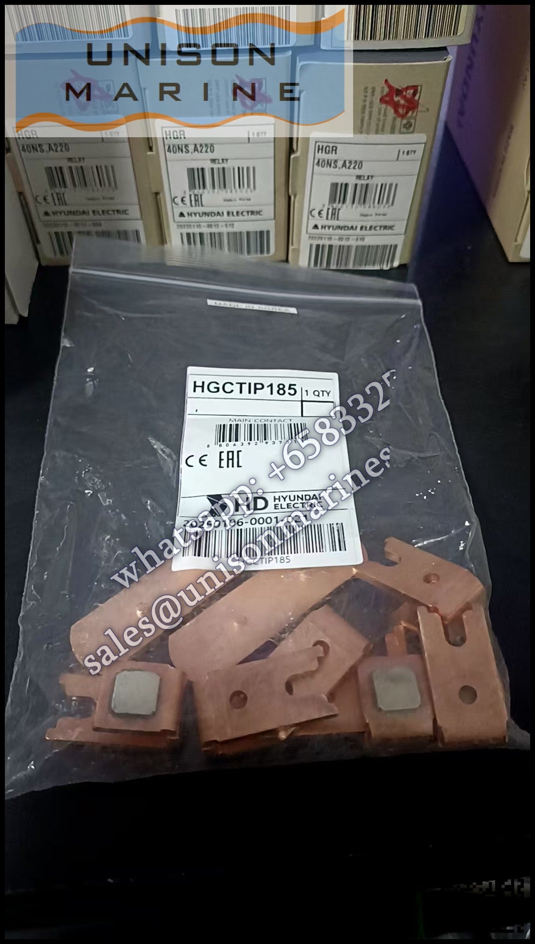 Hyundai Marine Magnetic Contactors Accessories - Main Contact HGCTIP185