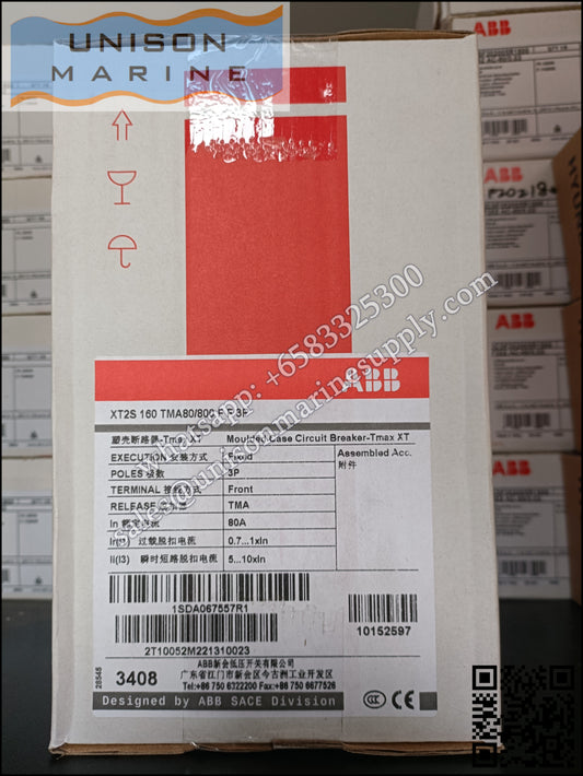ABB SACE Tmax XT Circuit Breakers: XT2S 160 TMA 80-800 3p F F 1SDA067557R1