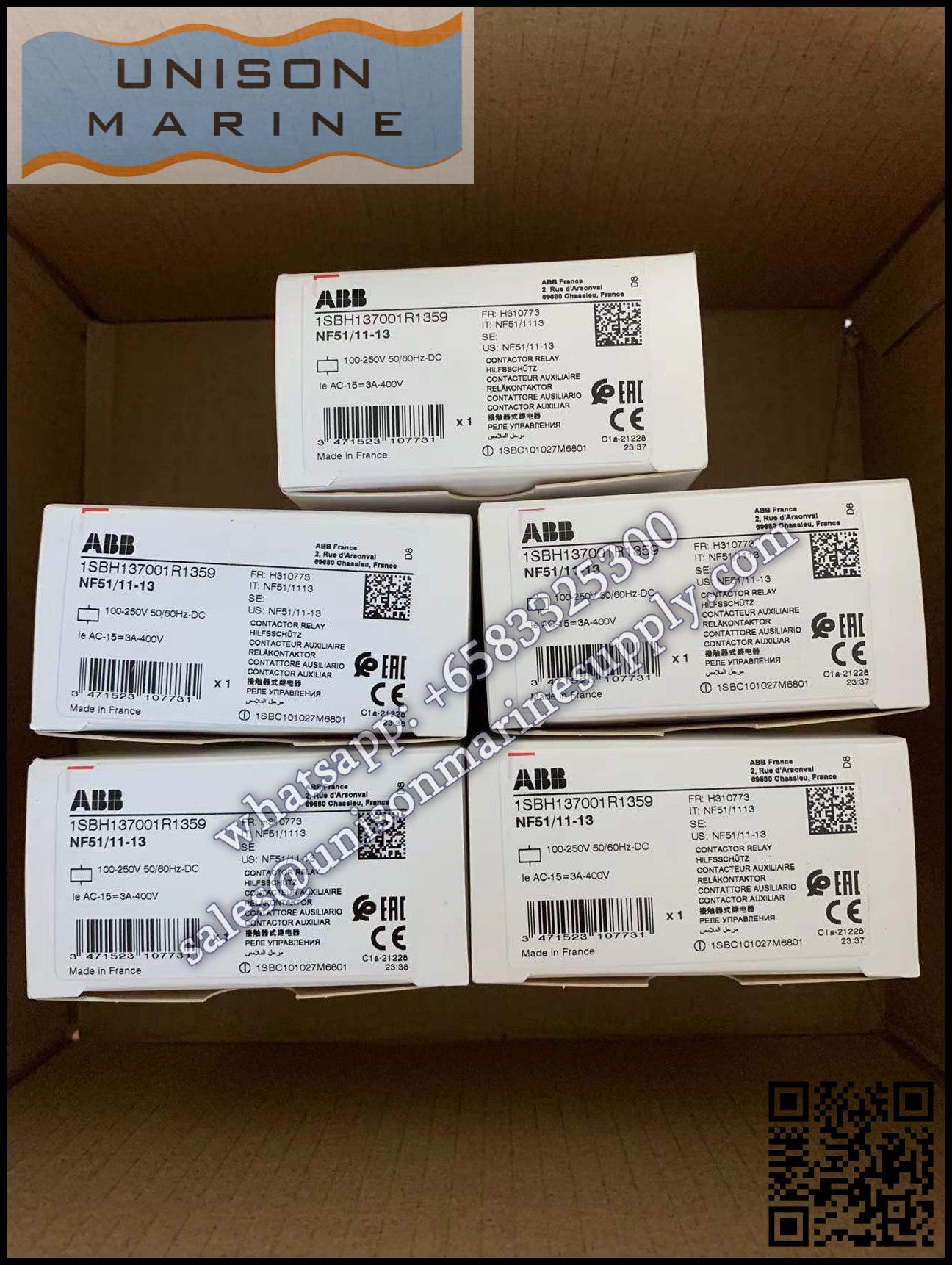 ABB Magnetic Contactors Relay :  NF51/11-13 100-250V50/60HZ-DC, 1SBH137001R1359