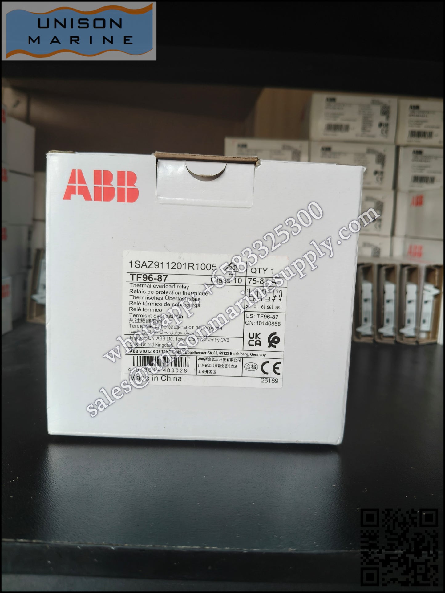 ABB Thermal Overload Relay 1 NO/1 NC:TF96-87（75...87A）,1SAZ911201R1005