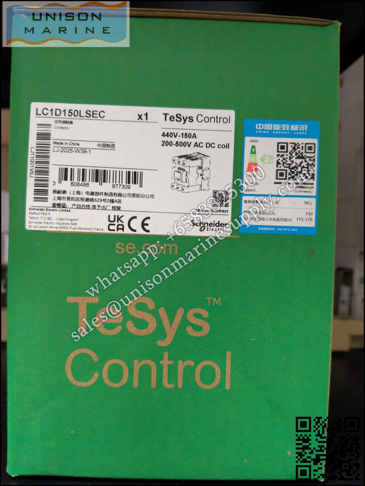 Schneider TeSys Deca Contactors: LC1D150LSEC