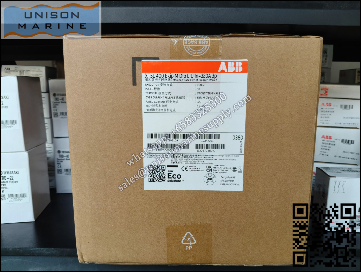 ABB SACE Tmax XT Circuit Breakers: XT5L 400 Ekip M Dip LIU In=320A 3p F F,2TFC000375R1001