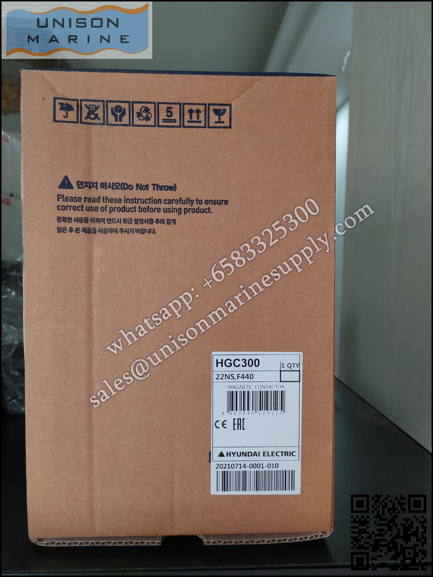 Hyundai Marine Magnetic Contactors HGC300 22NS F440 (Coil：380-450VAC)