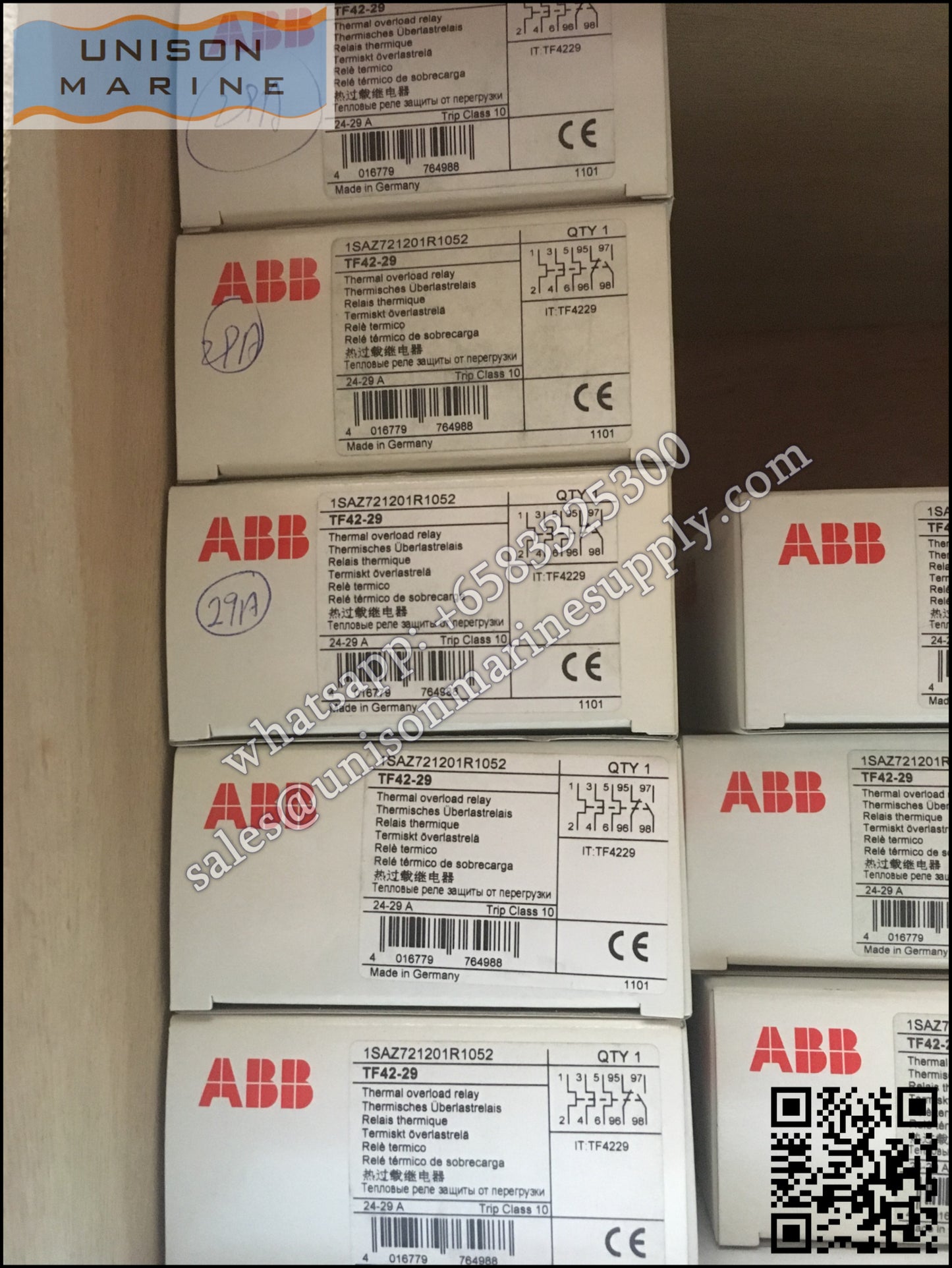 ABB Thermal Overload Relay 1 NO/1 NC:TF42-29（24...29A）,1SAZ721201R1052