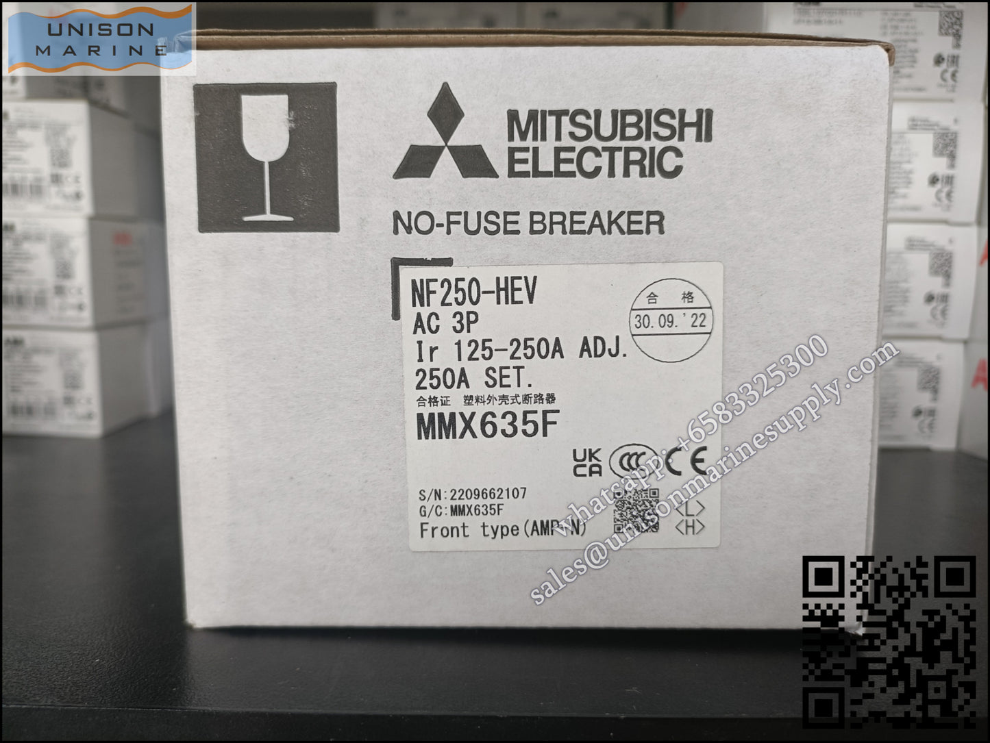 MITSUBISHI Low-voltage Circuit Breakers: NF250-HEV 3P 125-250A