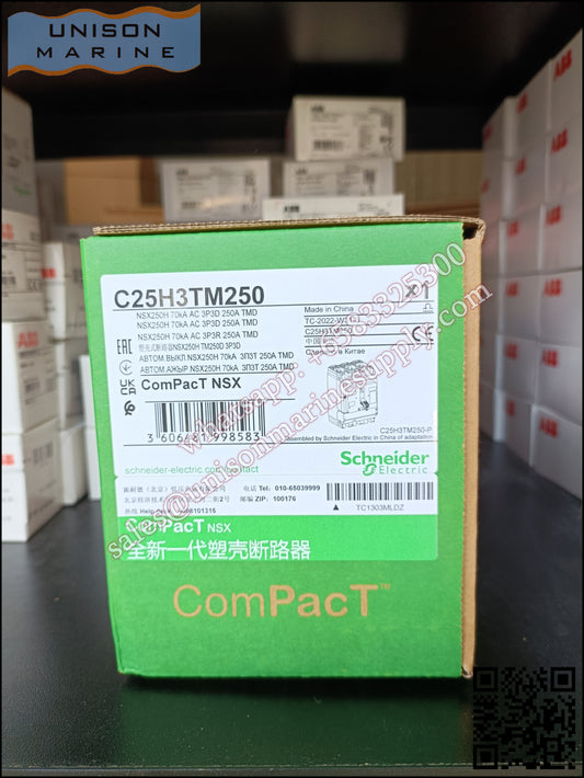 Schneider Electric circuit breaker：NSX250H 70kA AC 3P3D 250A TMD；C25H3TM250