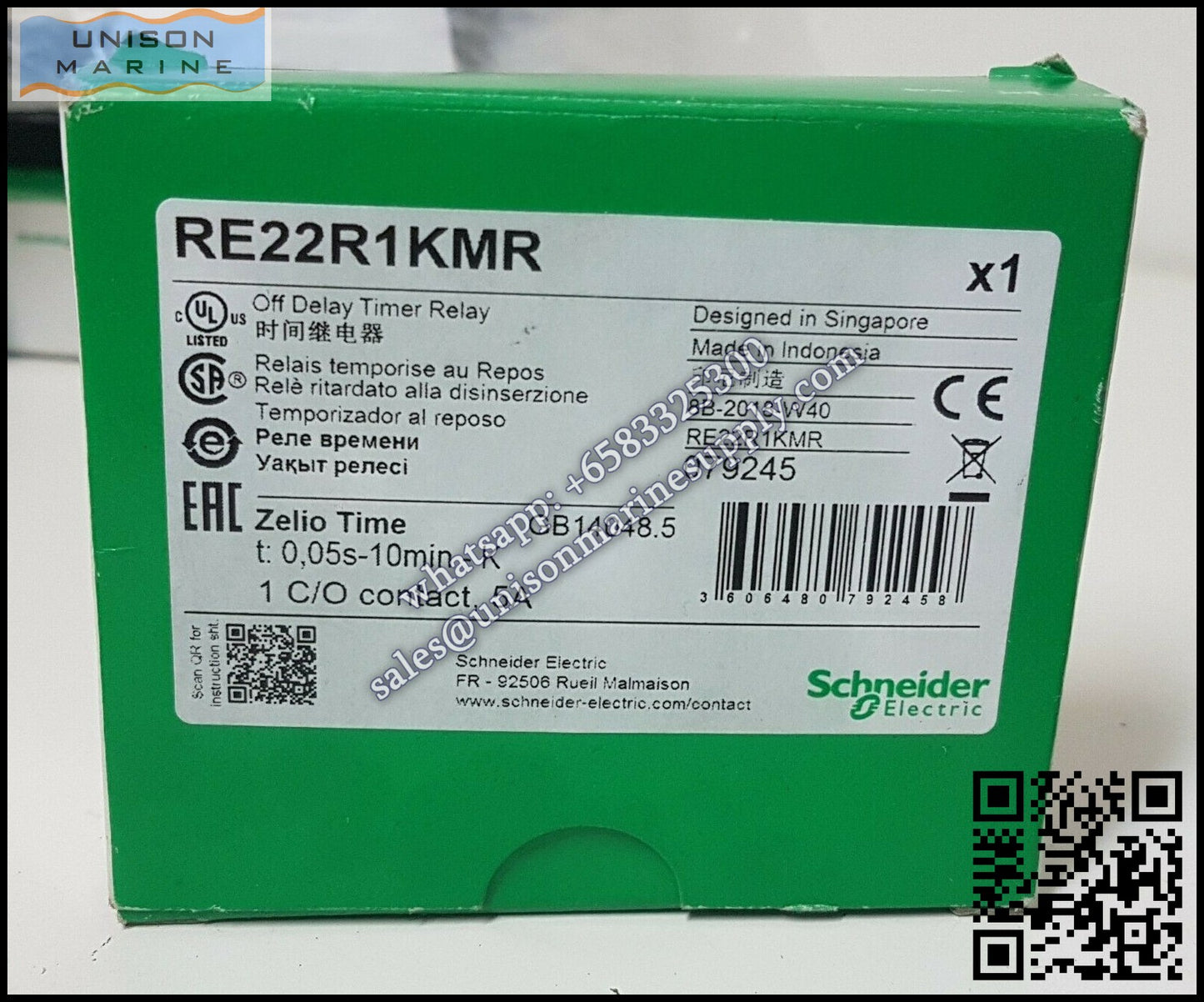 Schneider Harmony Timer Relays: RE22R1KMR, Off-delay timing relay / 0.05 s..10Min - 24..240V