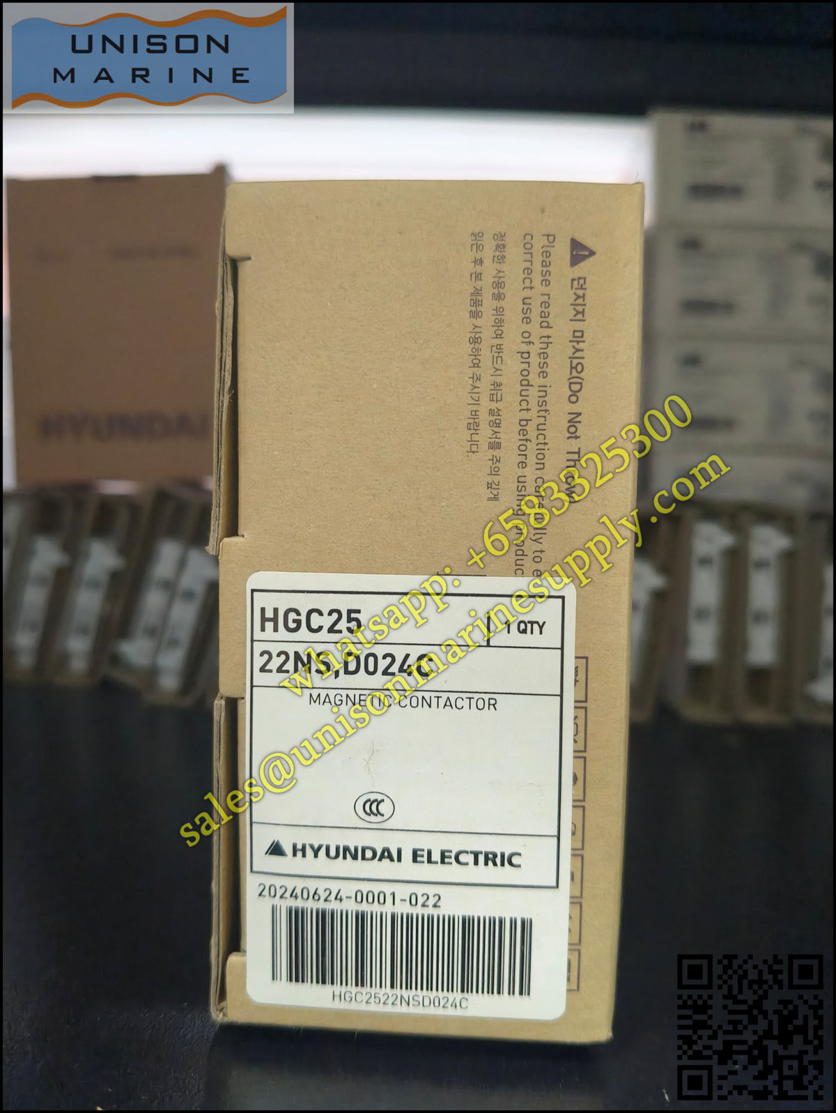 Hyundai Marine Magnetic Contactors HGC25 22NS D024