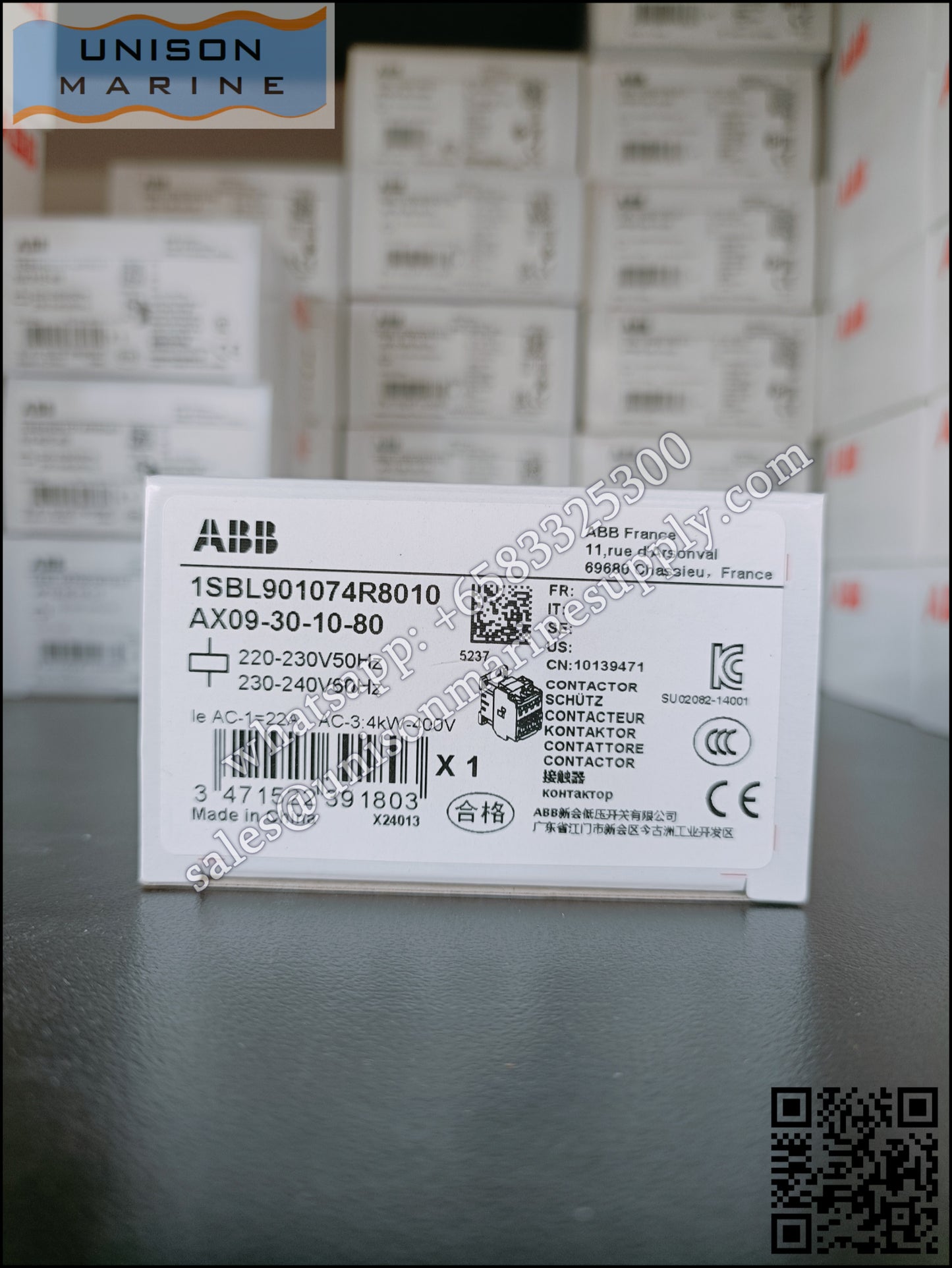 ABB Magnetic Contactors AX Series : AX09-30-10-80*220-230V 50Hz/230-240V60Hz,1SBL901074R8010