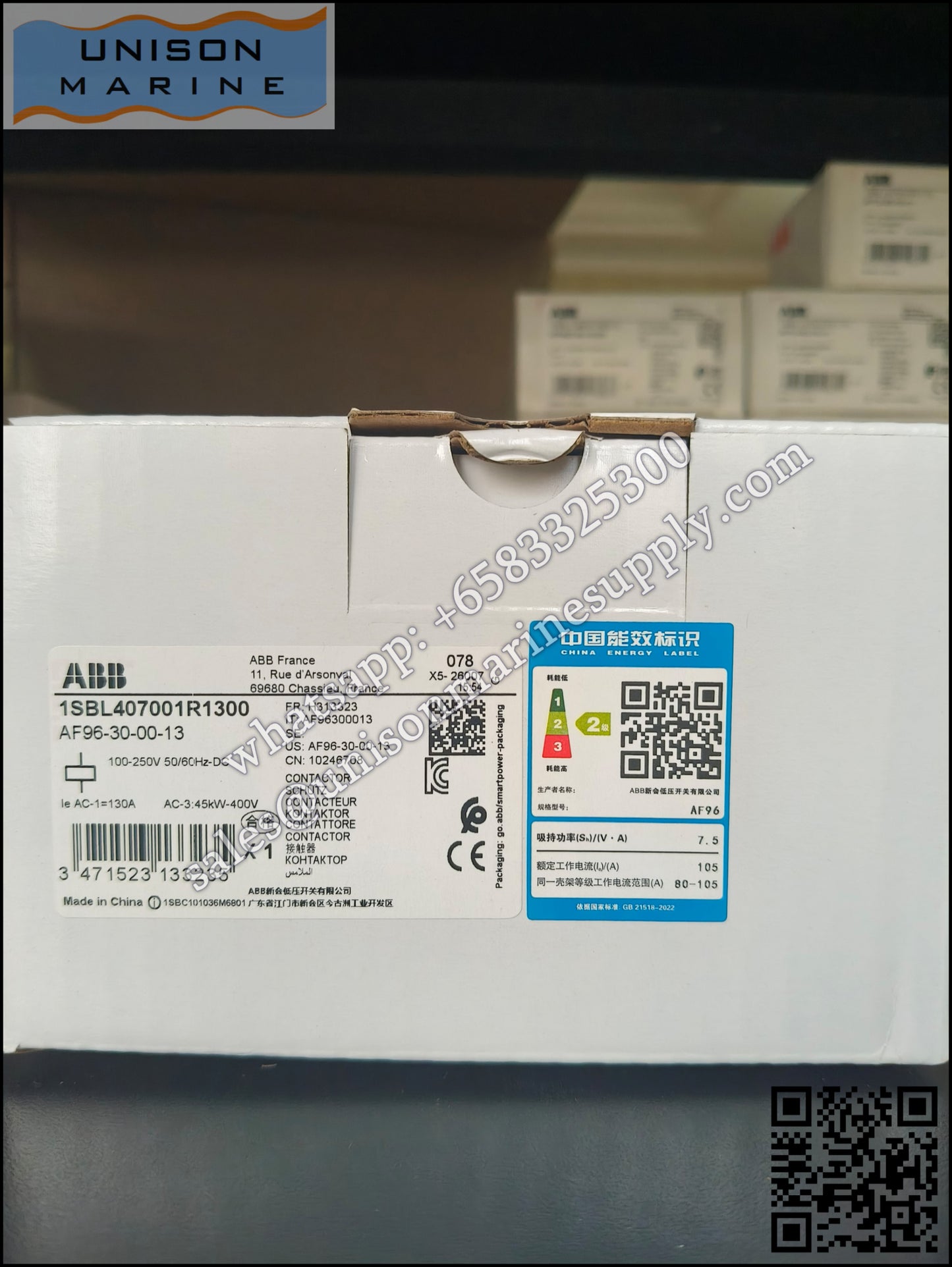 ABB Magnetic Contactors AF Series : AF96-30-00-13 100-250V50/60HZ-DC,1SBL407001R1300
