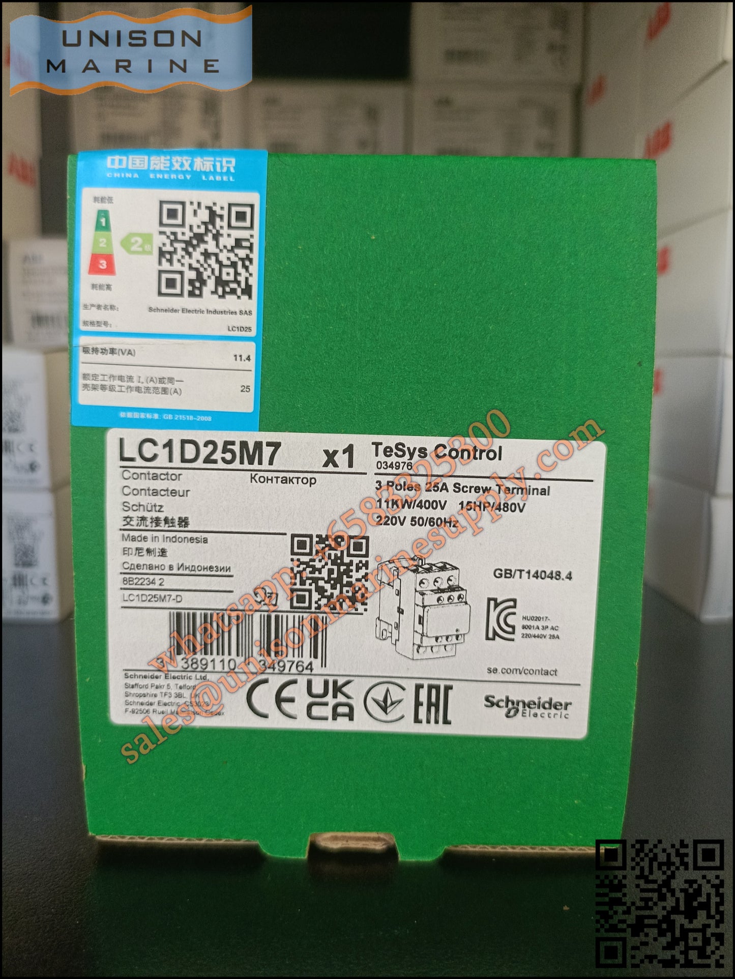 Schneider TeSys Deca Contactors : LC1D25M7