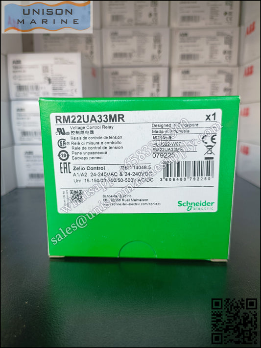 Schneider Harmony Control Relays: RM22UA33MR, undervoltage detection, 8A, 2 CO, 15-500V AC DC, 24-240VAC/DC