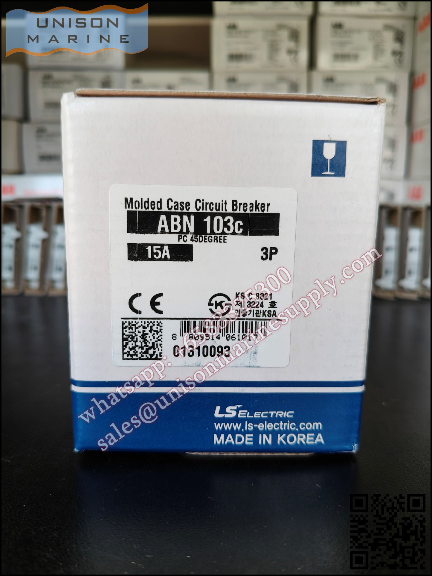 LS Metasol marine circuit breaker- ABN103C 3P 15A Fixed / Plug-in Type