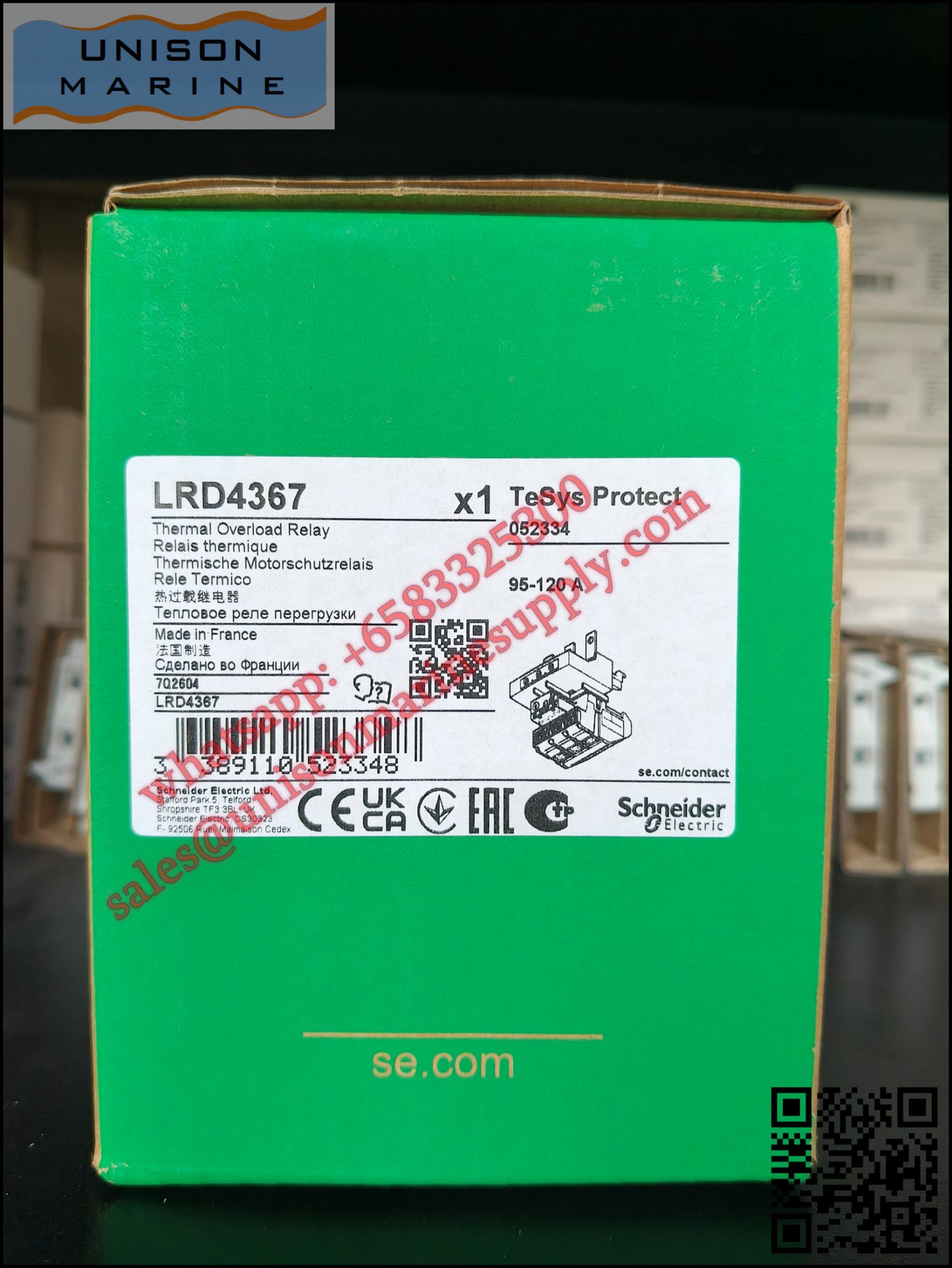 Schneider TeSys Deca Thermal overload relay: LRD4367, 95 to 120A