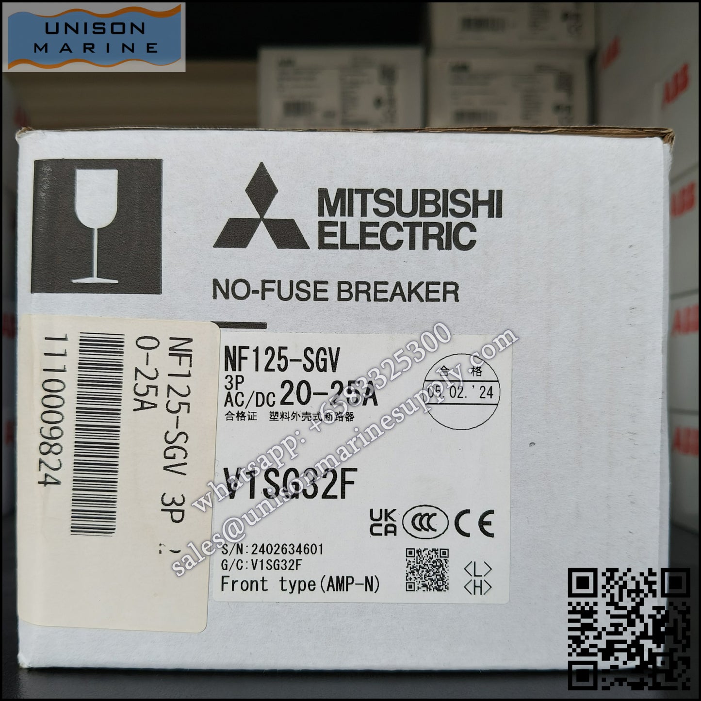 MITSUBISHI Low-voltage Circuit Breakers: NF125-SGV 3P 20-25A