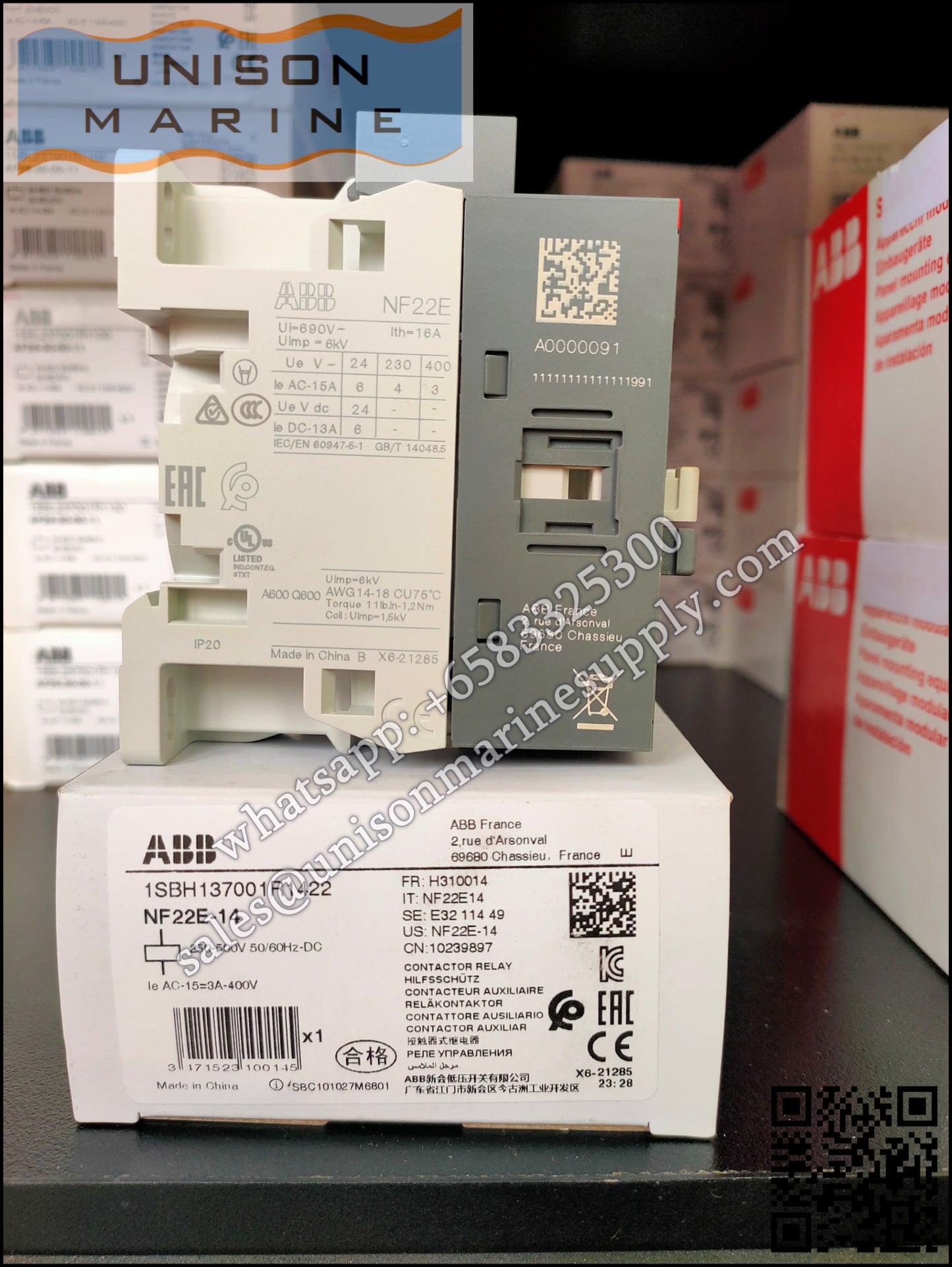 ABB Magnetic Contactors Relay :  NF22E-14 250-500V50/60HZ-DC, 1SBH137001R1422
