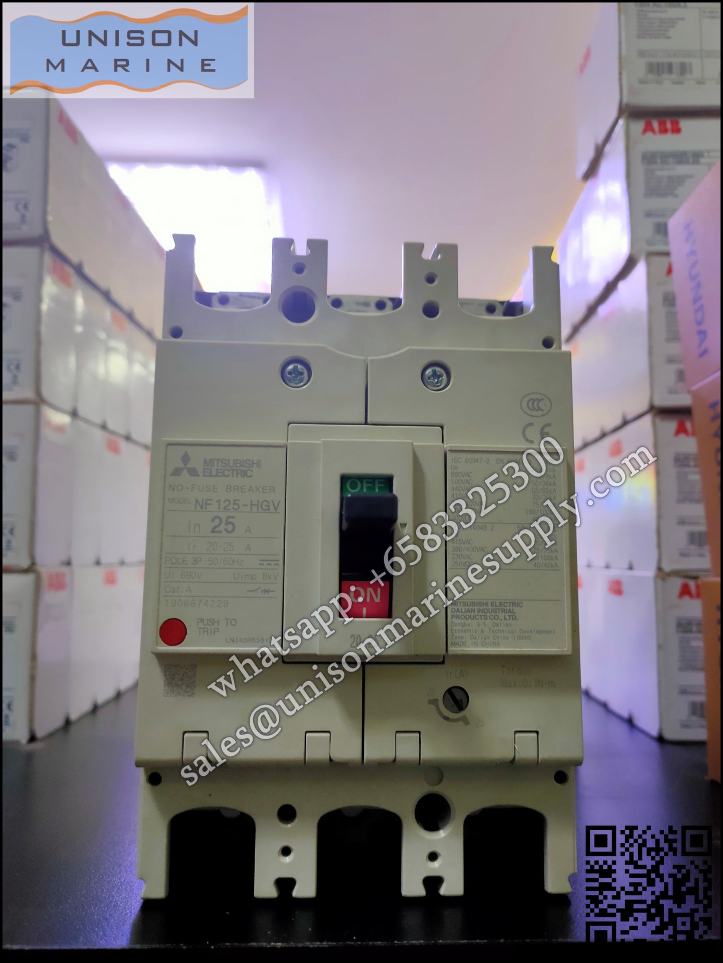 MITSUBISHI Low-voltage Circuit Breakers: NF125-HGV 3P 20-25A