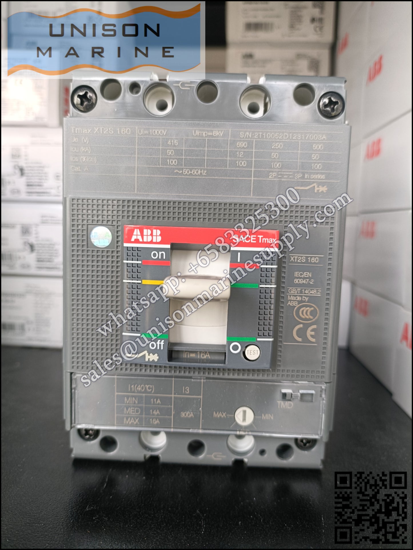 ABB SACE Tmax XT Circuit Breakers: XT2S 160 TMD 16-300 3p F F,1SDA067550R1