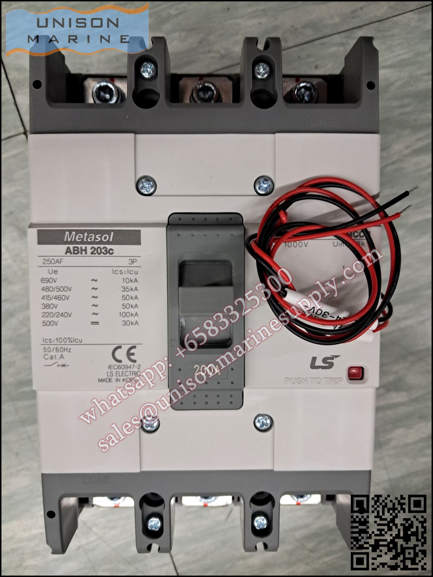 LS Metasol marine circuit breaker- ABH203C 3P 200A Fixed / Plug-in Type