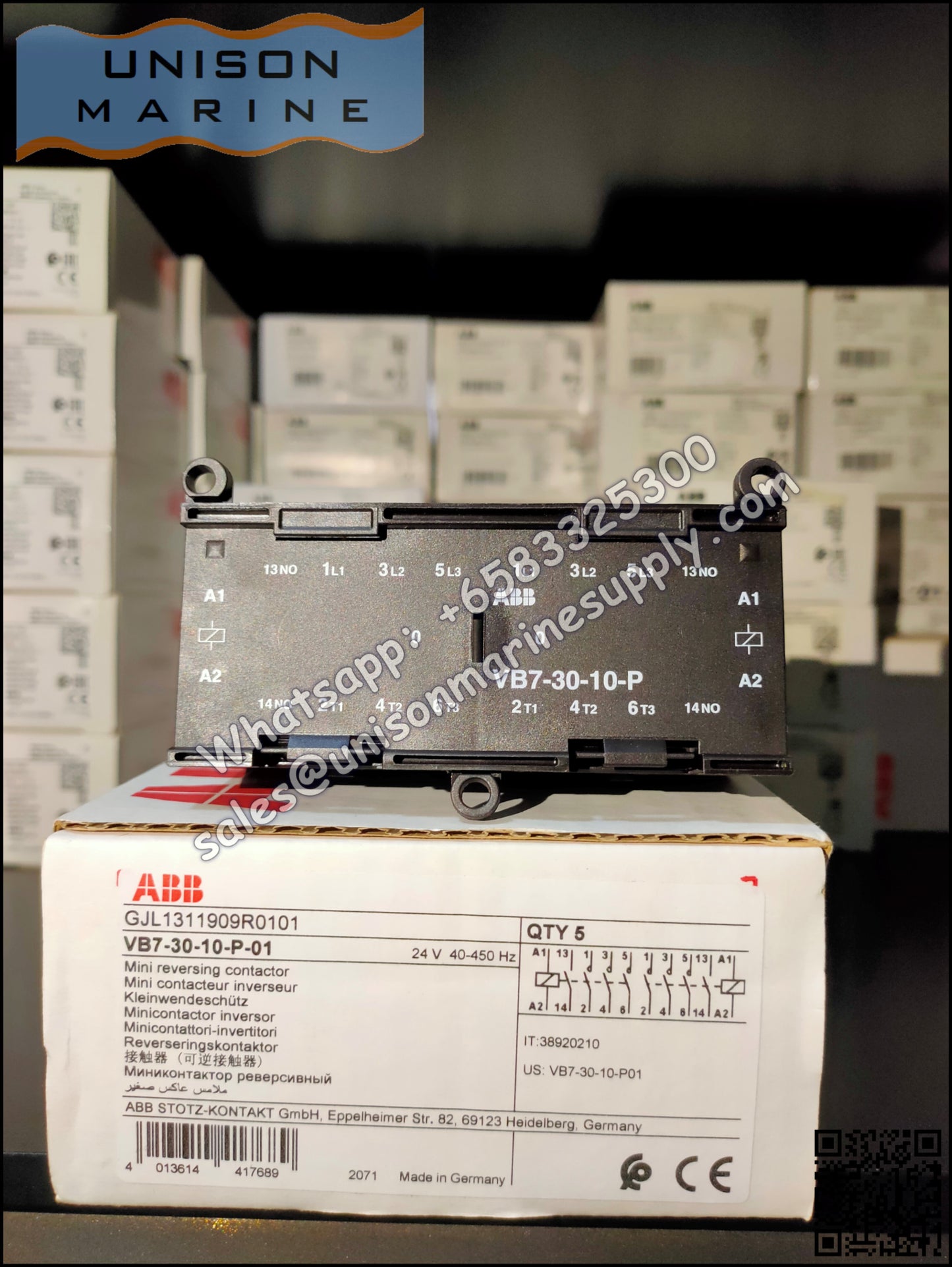 ABB B6, B7 series mini contactors base: VB7-30-10-P