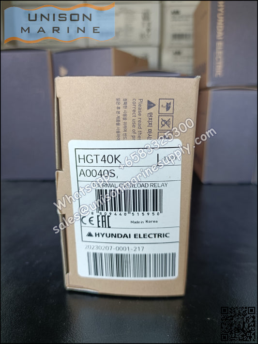 Hyundai Marine Thermal Overload Relay (TOR): HGT40K A0040S