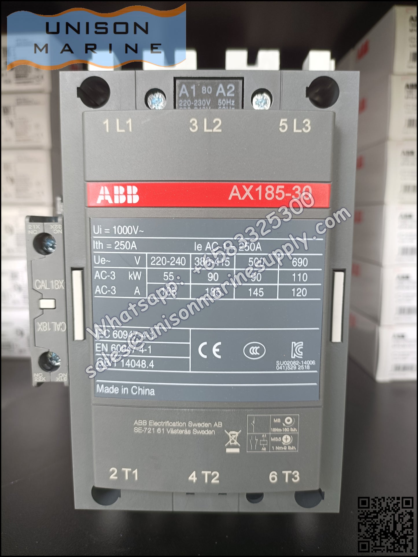 ABB Magnetic Contactors AX Series : AX185-30-11