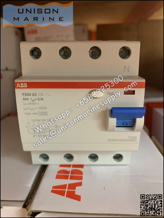 ABB Residual Current Circuit Breaker(RCCB) F204 AC-80/0.1 2CSF204001R2800