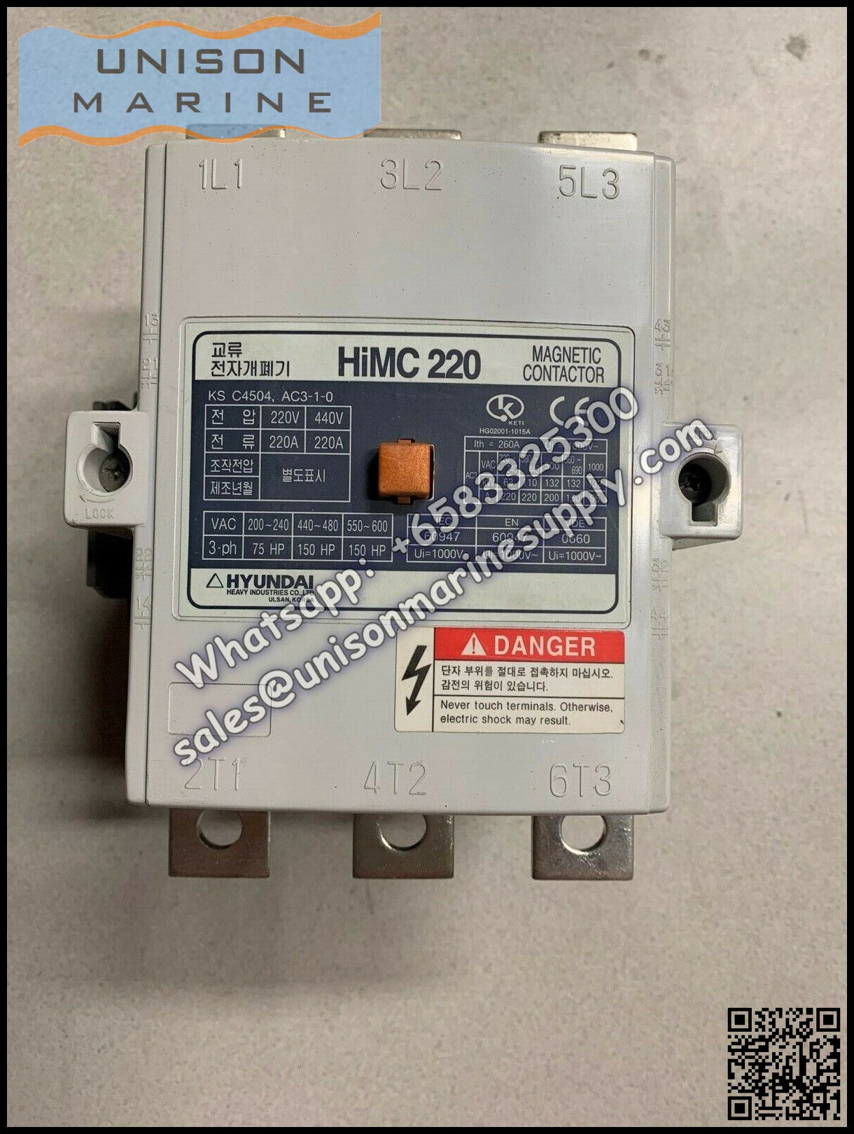 Hyundai Marine Magnetic Contactors HiMC220