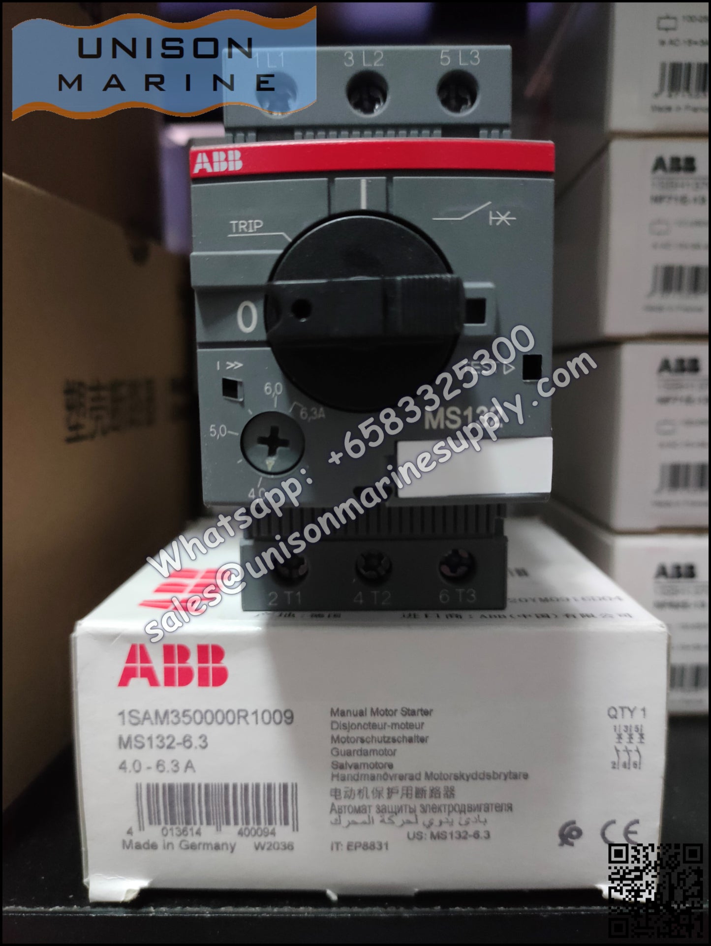 ABB Manual Motor Starter MS132-6.3 1SAM350000R1009