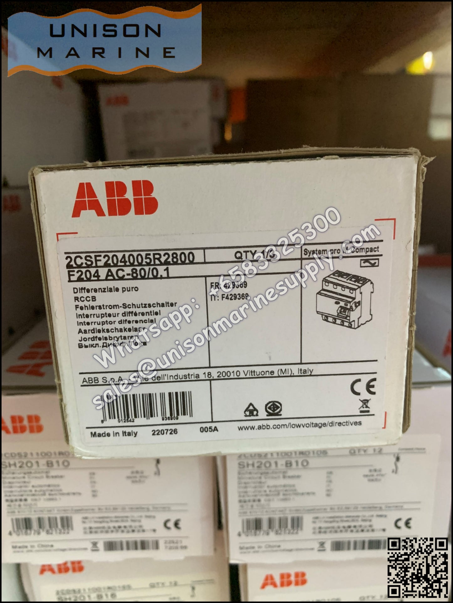 ABB Residual Current Circuit Breaker(RCCB) F204 AC-80/0.1 2CSF204001R2800