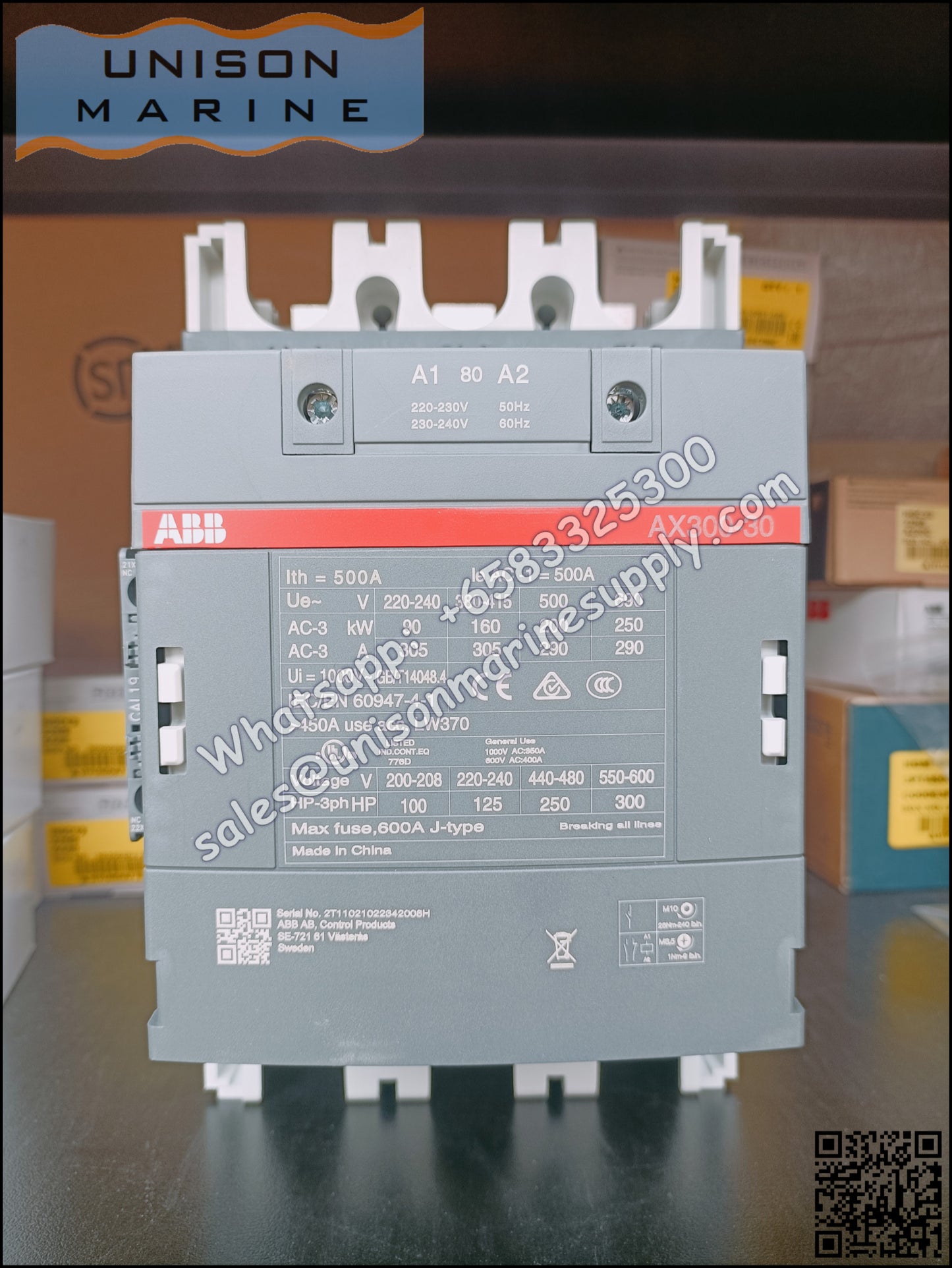 ABB Magnetic Contactors AX Series : AX300-30-11