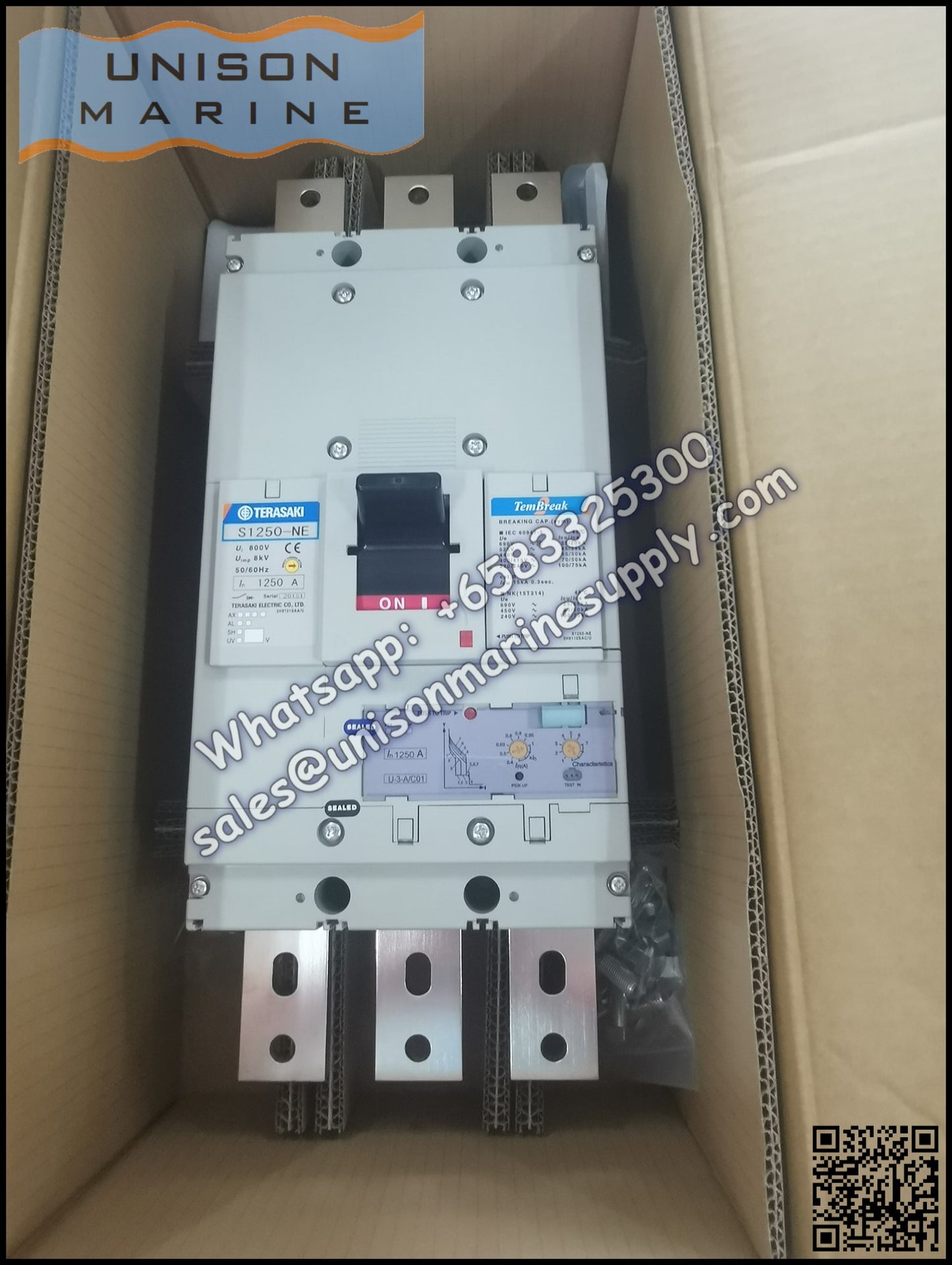 TRASAKI Marine Circuit Breaker (MCCB): S1250-NE 1000A 3P Fixed / Plug-in Type