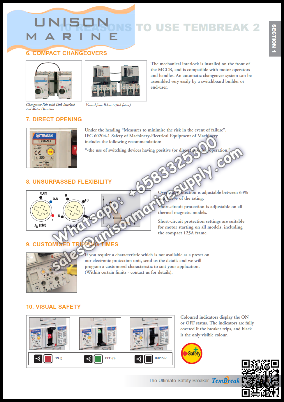 TRASAKI Marine Circuit Breaker (MCCB): S100-GF 15A 3P Fixed / Plug-in Type